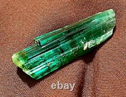34 cts Super Gemmy Bluish Green DT Tourmaline Sceptre Crystal Bunch (Repaired)