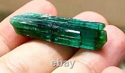 34 cts Super Gemmy Bluish Green DT Tourmaline Sceptre Crystal Bunch (Repaired)