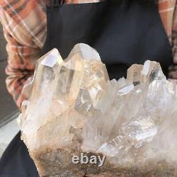 3500g HUGE Clear White Quartz Crystal Cluster Rough Specimen Healing Stone 271