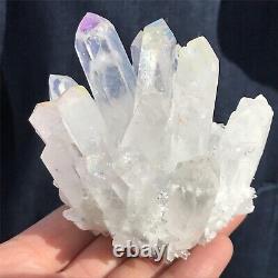 350g Titanium Coating Rainbow cluster quartz crystal mineral specimen gem XC1534