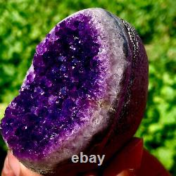 359G Natural Amethyst geode quartz cluster crystal specimen Healing