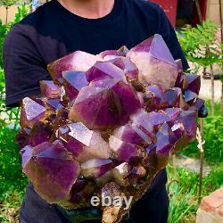 36.65LB Natural Amethyst geode quartz cluster crystal specimen Healing HW30
