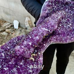 36.91LB Natural Amethyst geode quartz cluster crystal specimen Healing