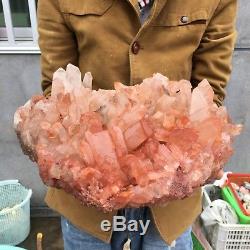 36.9LB Natural red cluster quartz specimen crystal wand point healing UK2871