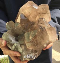 37.02lb Large natural smoky Rutile crystal quartz cluster point specimen reiki h