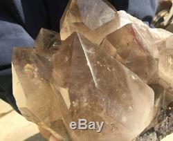 37.02lb Large natural smoky Rutile crystal quartz cluster point specimen reiki h