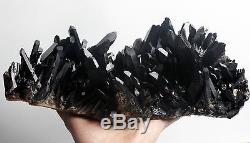3750g Clear Natural Beautiful Black QUARTZ Crystal Cluster Specimen