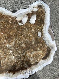 38 Citrine Table Cathedral Geode Crystal Quartz Cluster Specimen Amethyst