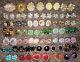 38 Vintage Cluster Bead Ab Rhinestone Clip On Earrings + 2 Brooch Lot