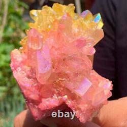 380G Colorful Phantom Quartz Crystal Cluster Mineral Specimen Healing Rainbow