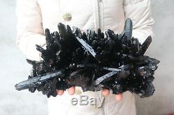 3840g(8.4lb) Natural Beautiful Black Quartz Crystal Cluster Tibetan Specimen