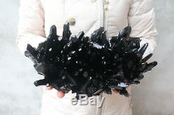 3840g(8.4lb) Natural Beautiful Black Quartz Crystal Cluster Tibetan Specimen