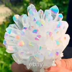 387 g Colorful Aura Quartz crystaTrtanium Bismuth silicon cluster Rainbow