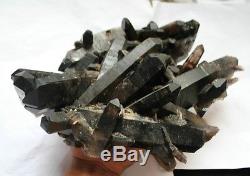 3980g AAA+++ Rare Beautiful Black QUARTZ Crystal Cluster Tibetan Specimen