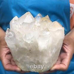 4.04LB Natural White Clear Quartz Crystal Cluster Rough Healing