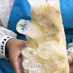 4.09LB Natural White Clear Quartz Crystal Cluster Rough Healing Specimen