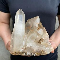 4.0LBS Natural Clear Quartz Cluster Mineral Crystal Specimen Healing TQS05