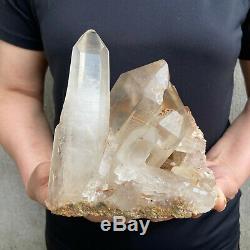 4.0LBS Natural Clear Quartz Cluster Mineral Crystal Specimen Healing TQS05