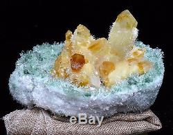 4.0lb New Find Green&Yellow Phantom Quartz Crystal Cluster Mineral Specimen