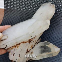 4.23LB Natural White Cluster Quartz Crystal with skeleton Double ends Healing #