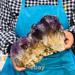 4.29LB Natural Amethyst Cluster Quartz Crystal Mineral Specimen Healing