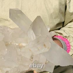 4.2LB Huge Natural Clear White Crystal Quartz Cluster Mineral Specimen Healing