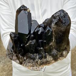 4.2LB Natural Beautiful Black Quartz Crystal Cluster Mineral Specimen