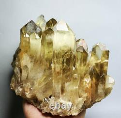 4.37lb Natural Clear Smoky Citrine Quartz Crystal Cluster Point Healing Mineral