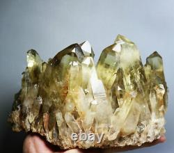 4.37lb Natural Clear Smoky Citrine Quartz Crystal Cluster Point Healing Mineral