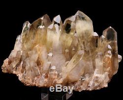 4.38lb Natural Clear Smoky Citrine Quartz Point Crystal Cluster Healing Mineral