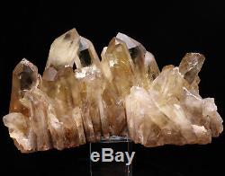 4.38lb Natural Clear Smoky Citrine Quartz Point Crystal Cluster Healing Mineral