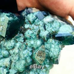 4.41LB NATURALGreen FLUORITE Quartz Crystal Cluster Mineral Specimen FLLSFFC194