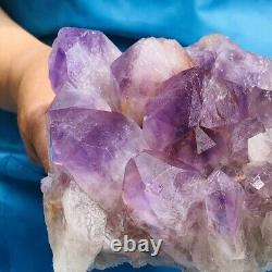 4.42LB Natural Amethyst Cluster Purple Quartz Crystal Rare Mineral Specimen 493