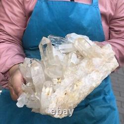 4.44LB Large Natural White Quartz Crystal Cluster Rough Specimen HEALING