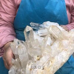 4.44LB Large Natural White Quartz Crystal Cluster Rough Specimen HEALING