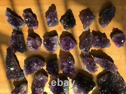 4.4LB A LOT Natural amethyst quartz crystal cluster specimen healing 18-22PCS
