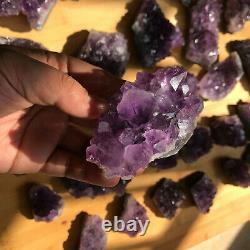 4.4LB A LOT Natural amethyst quartz crystal cluster specimen healing 18-22PCS