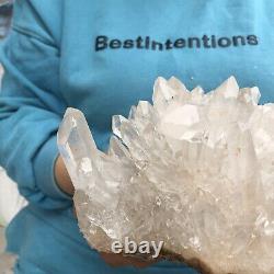 4.4LB Large Natural White Quartz Crystal Cluster Rough Specimen Healing Stone