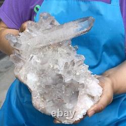 4.51LB Large Natural White Quartz Crystal Cluster Rough Specimen Healing Stone