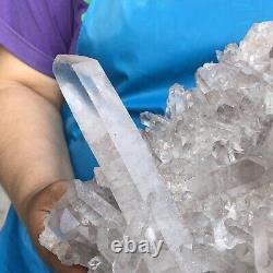 4.51LB Large Natural White Quartz Crystal Cluster Rough Specimen Healing Stone