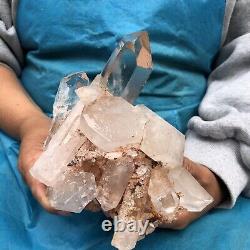 4.53LB Natural White Clear Quartz Crystal Cluster Rough Specimen Healing