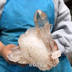 4.53LB Natural White Clear Quartz Crystal Cluster Rough Specimen Healing