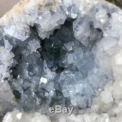 4.56LB Natural Celestite Geode Quartz Crystal Cluster Mineral Specimens Healing