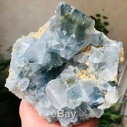 4.5LB Natural Blue Celestite Quartz Crystal Cluster Geode Specimens Healing-B147