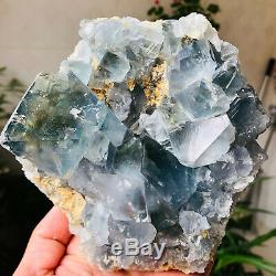 4.5LB Natural Blue Celestite Quartz Crystal Cluster Geode Specimens Healing-B147