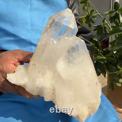 4.62LB Natural light colored smoky crystal cluster specimen healing 2100g