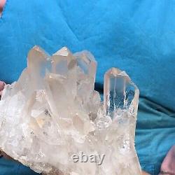 4.64LB Natural White Clear Quartz Crystal Cluster Rough Healing Specimen