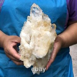 4.66LB Large Natural White Quartz Crystal Cluster Rough Specimen Healing Stone