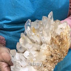 4.66LB Natural Transparent White Quartz Crystal Cluster Specimen Healing 1938