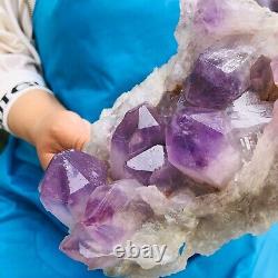 4.79LB Natural amethyst cluster Quartz Crystal Mineral Specimens healing